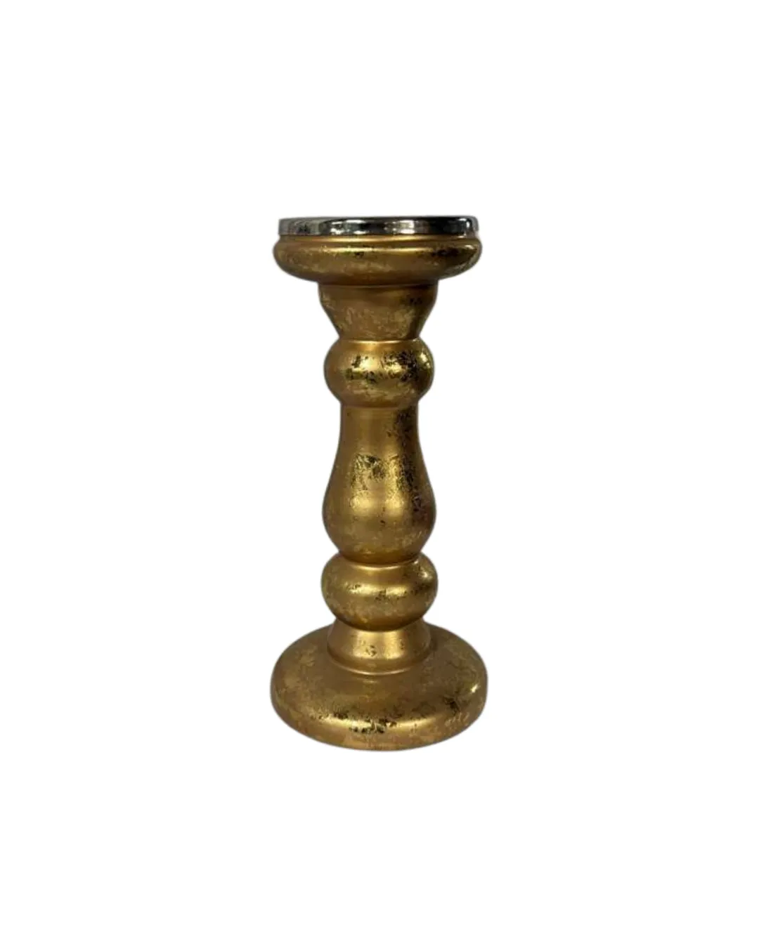 Vintage Gold Pillar Candle Holder