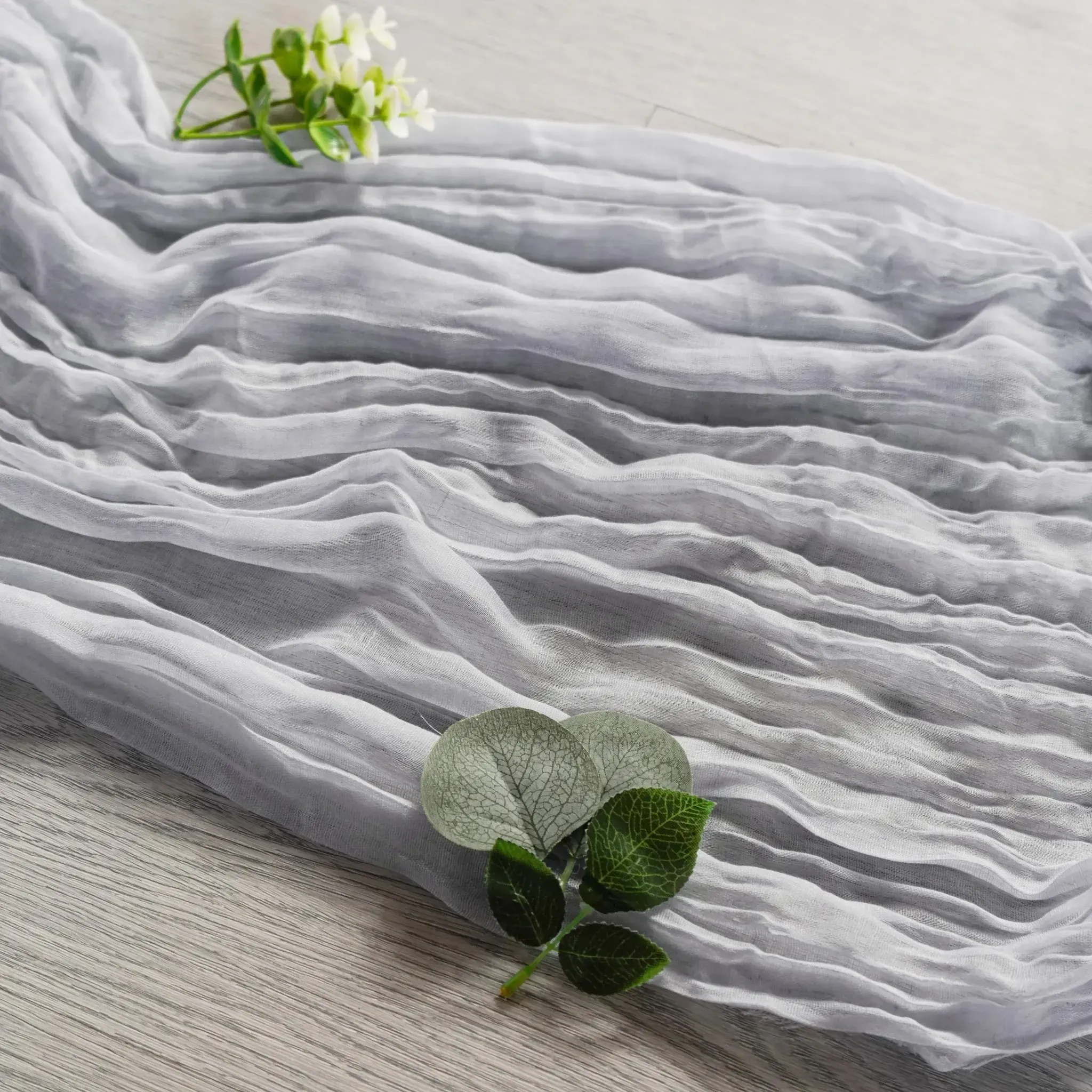 Dusty Blue Cheesecloth Table Runner