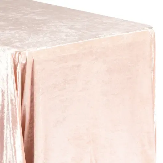  Velvet 90"x156" Rectangular Tablecloth- Blush 