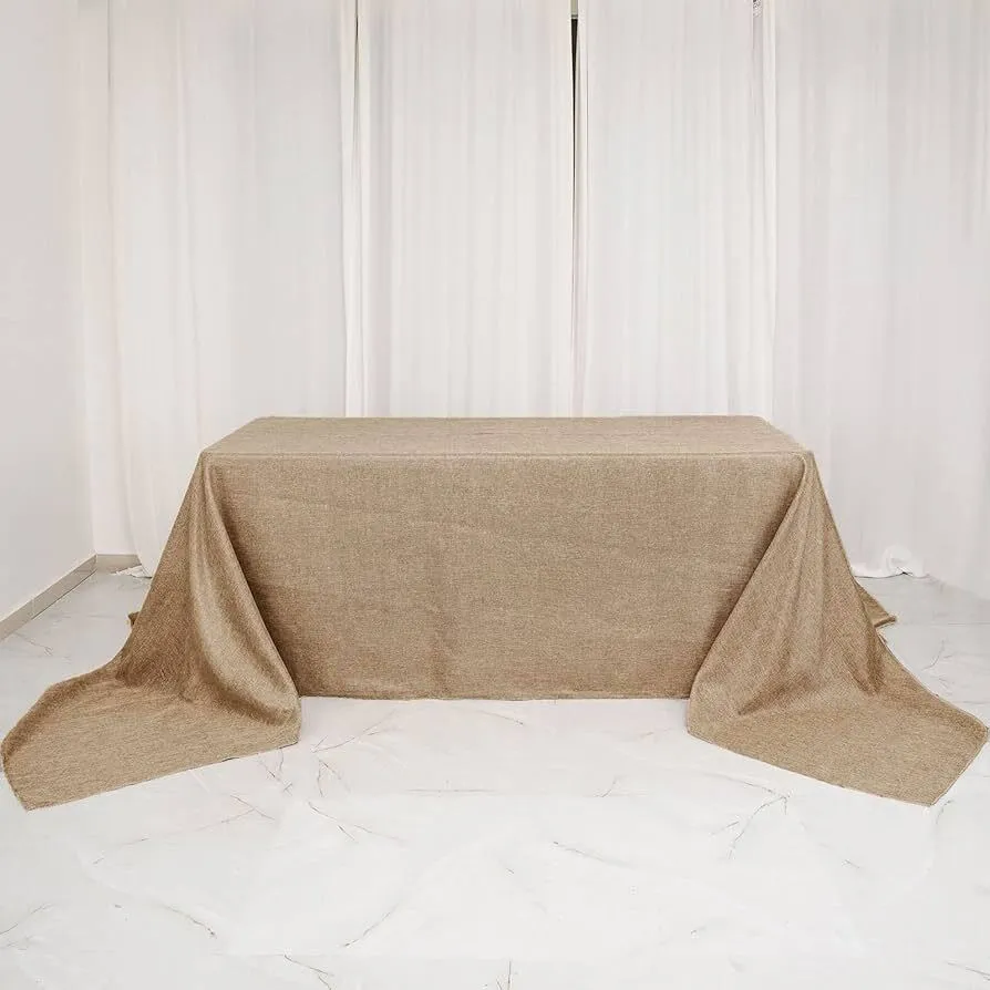 90"x156" Rectangular Tablecloth- Gold Burlap