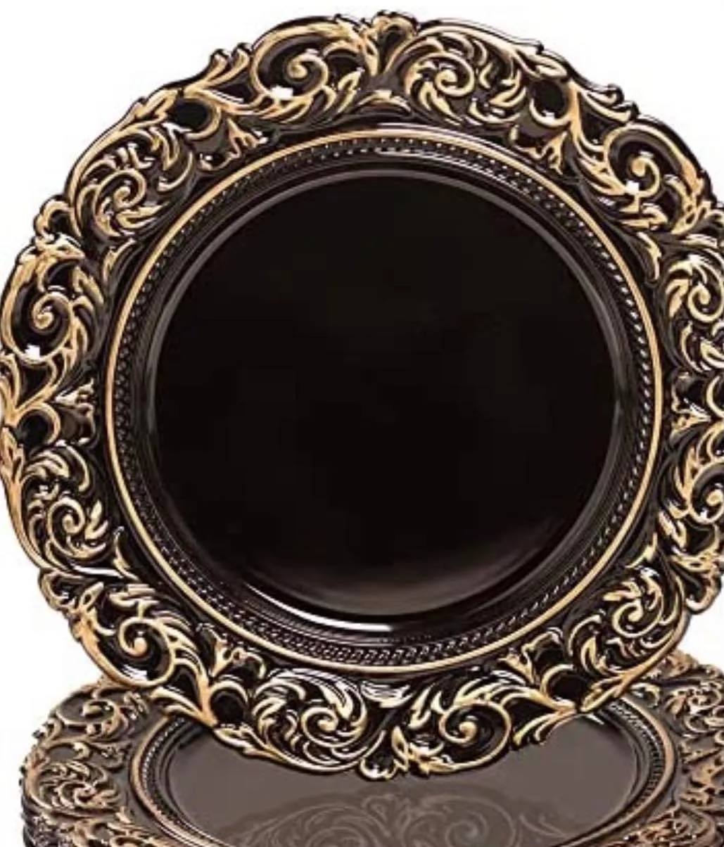 Black and Gold Charger Plate