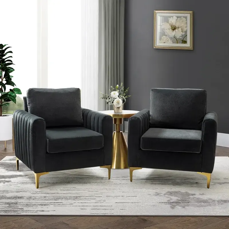 Iris Tufted Velvet Chair black