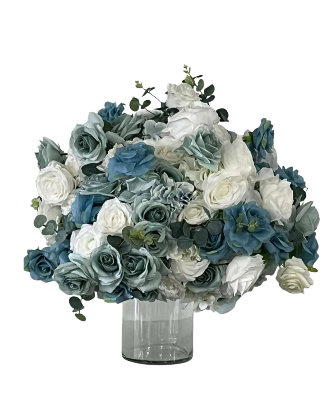 White & Blue Rose Bouquet