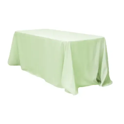 Polyester 90"x132" Rectangular Tablecloth- Sage Green 