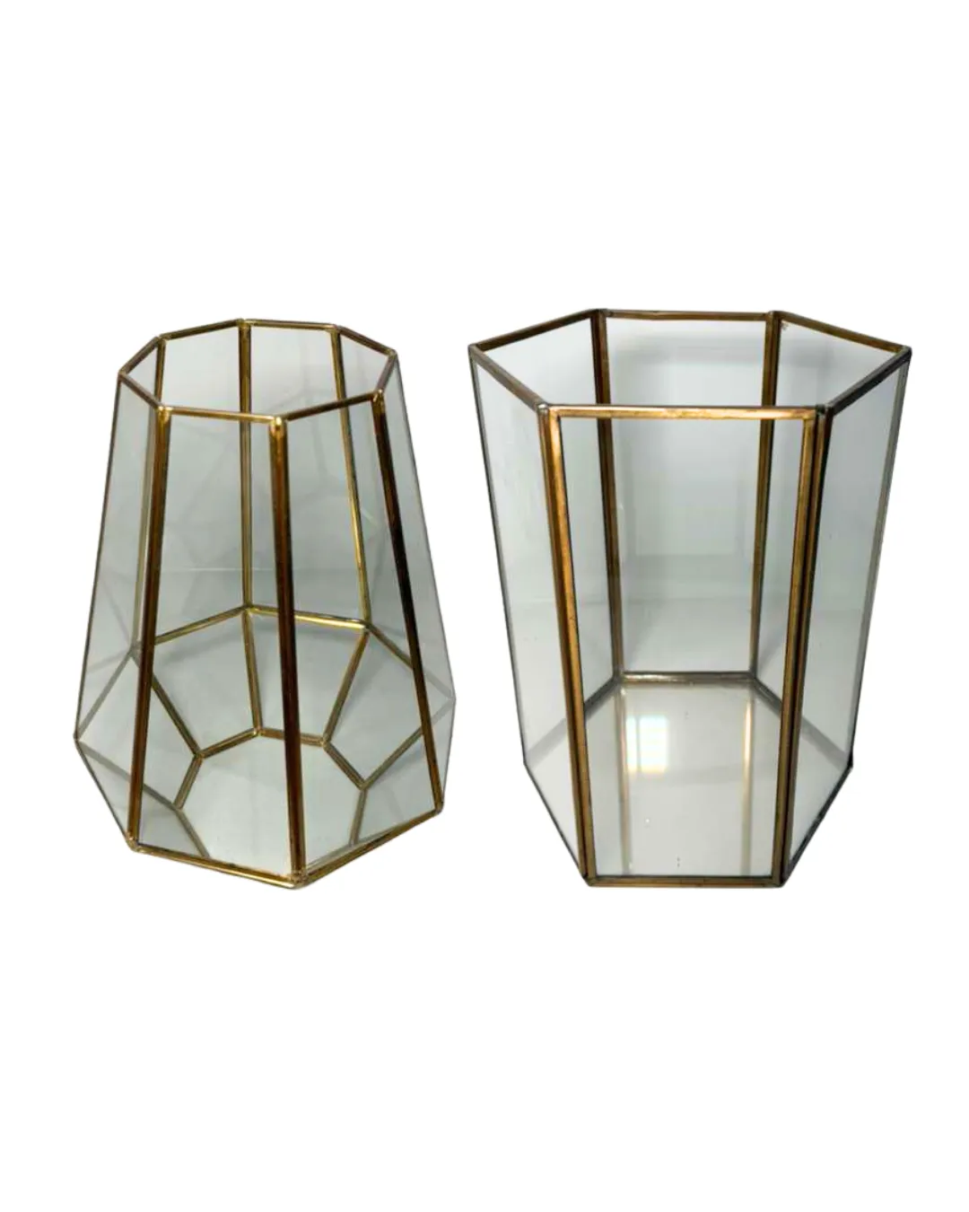 Bronze Rim Glass Floral Vase Centerpiece