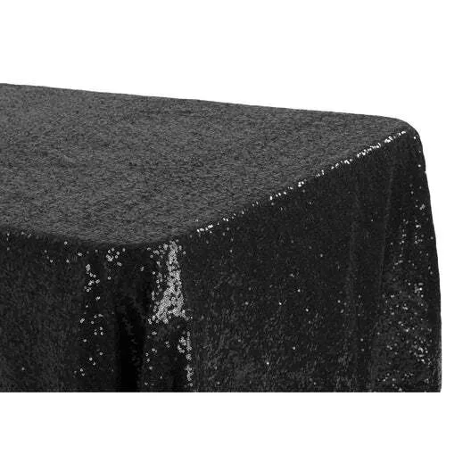 Sequence 90"x156" Rectangular Tablecloth- Black 