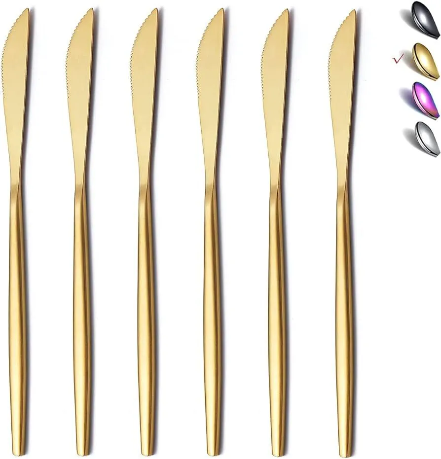 gold dinner knife modern