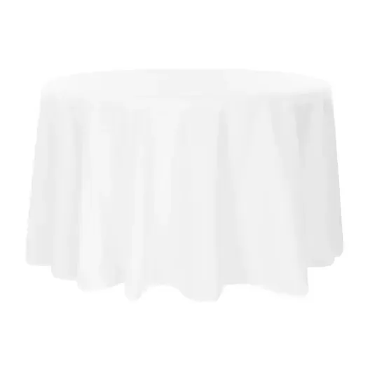 Polyester 108" Round Tablecloth- White