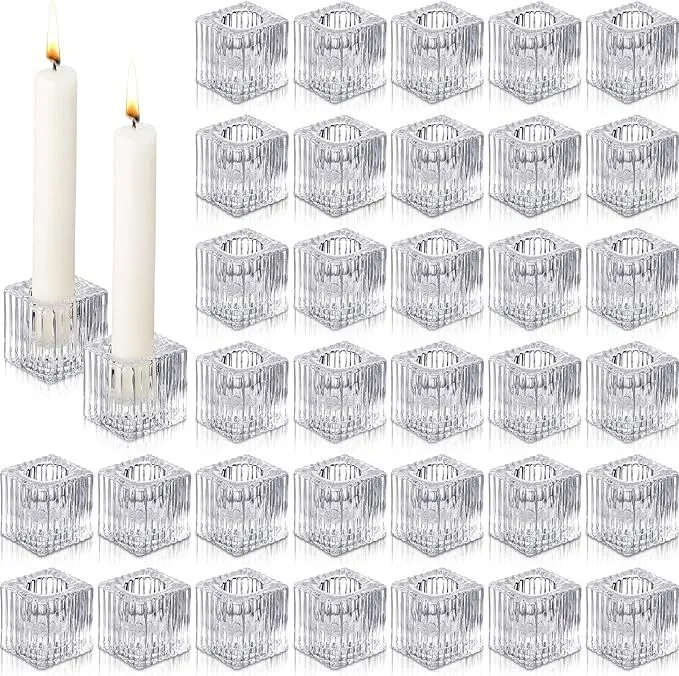 clear square candle holder