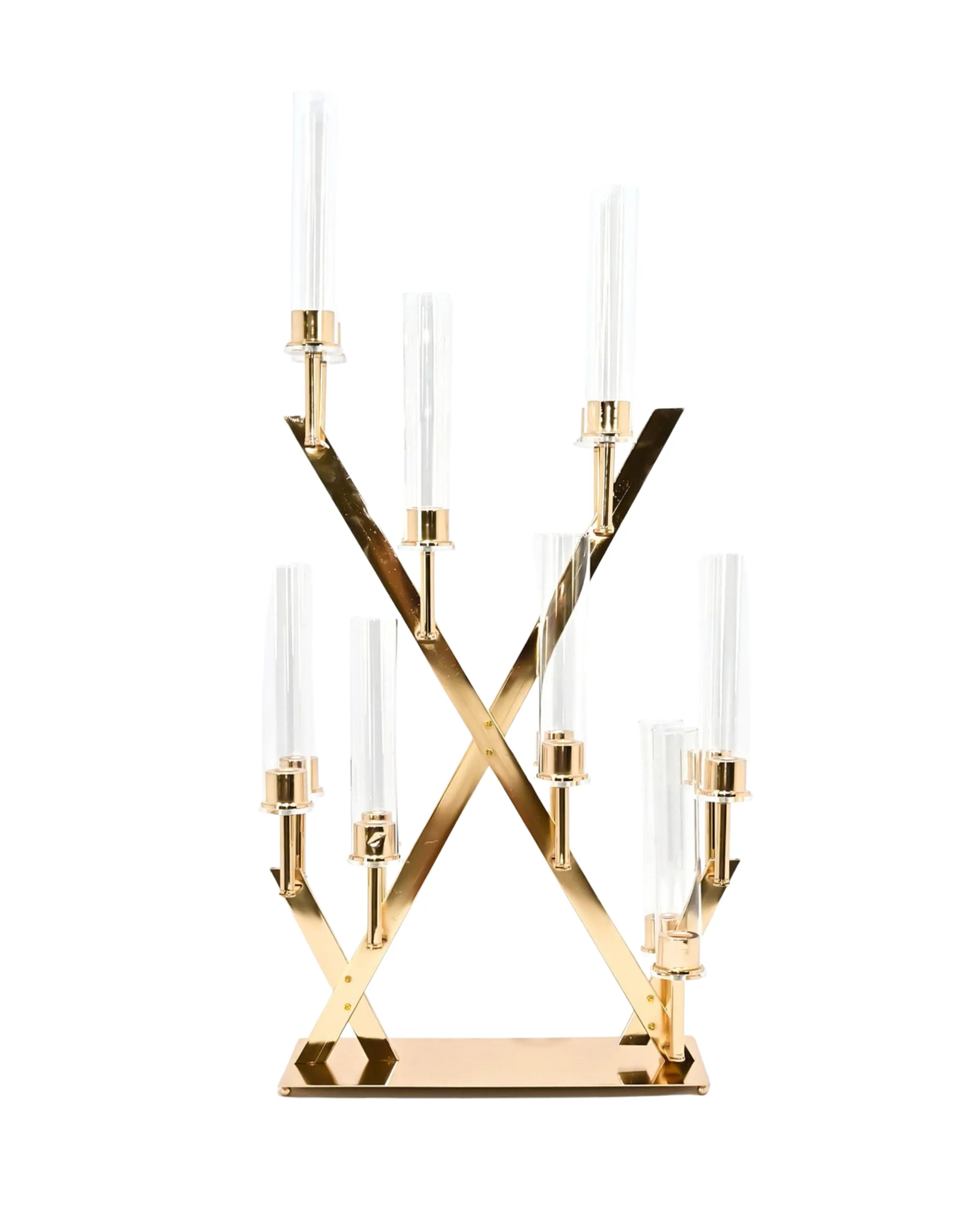 16 Branch Gold Metal Candelabra Centerpiece