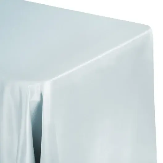 Lamour Satin 90"x156" Rectangular Tablecloth- Dusty Blue 