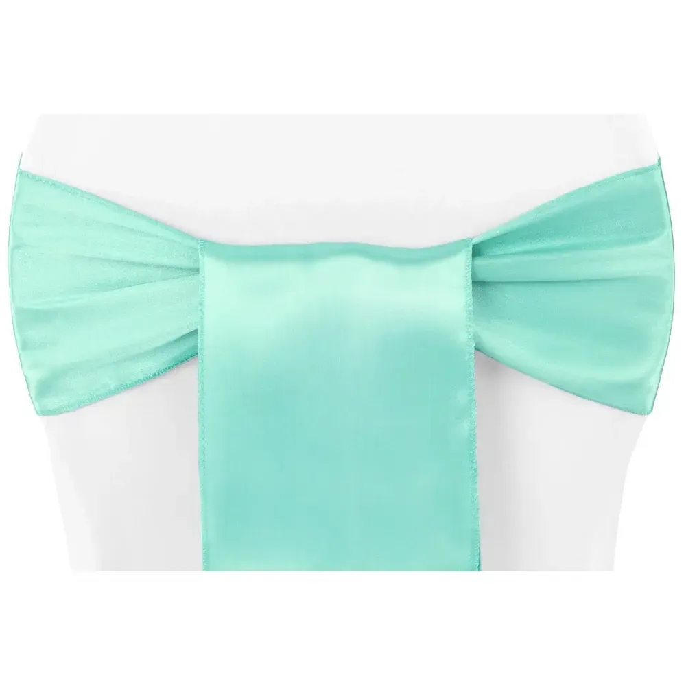 Turquoise Satin Chair Sash