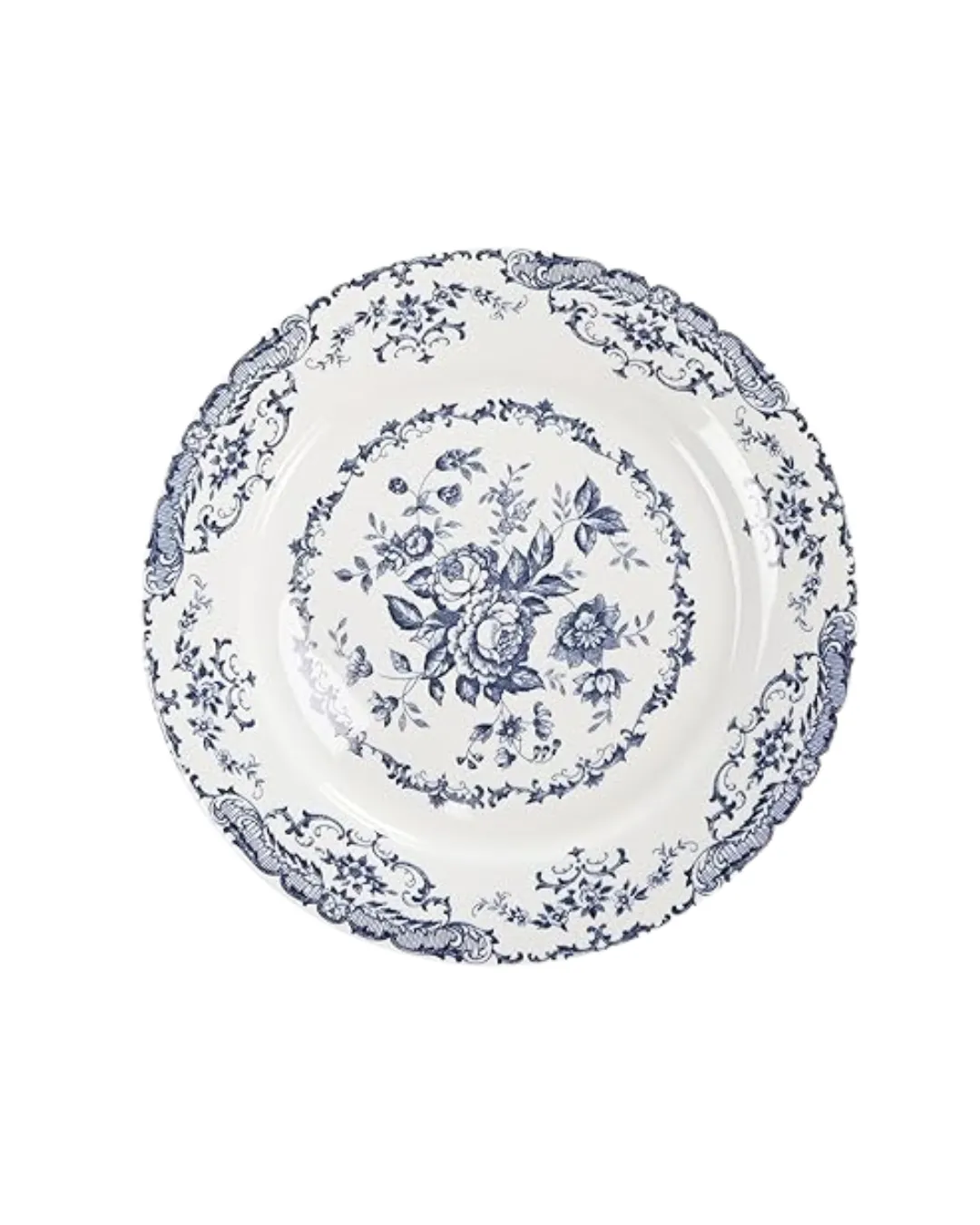 Navy Blue Floral Dinner Plate
