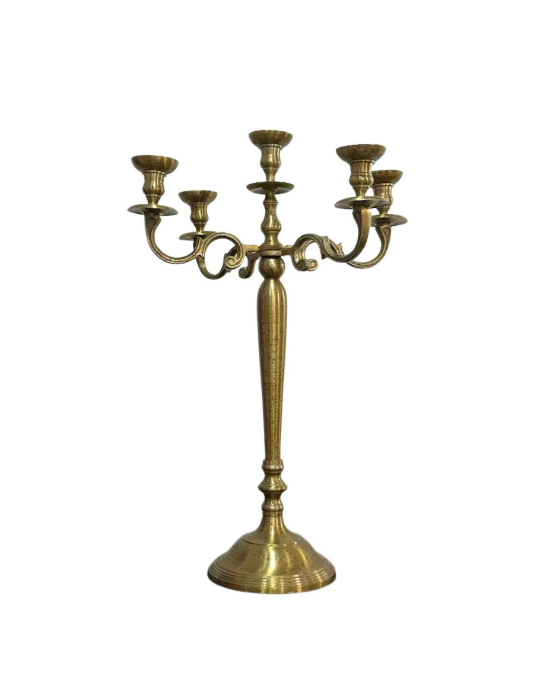 Tall 5 Arm Antique Gold Candelabra