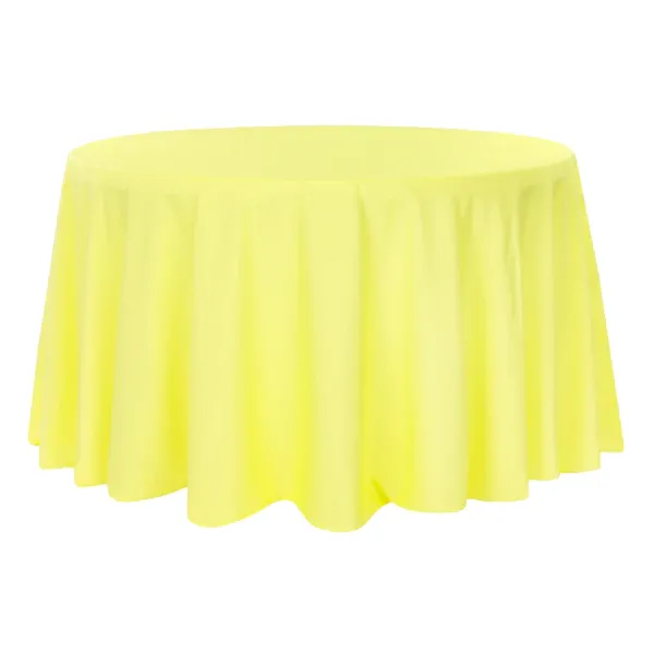 Polyester 120" Round Tablecloth - Yellow