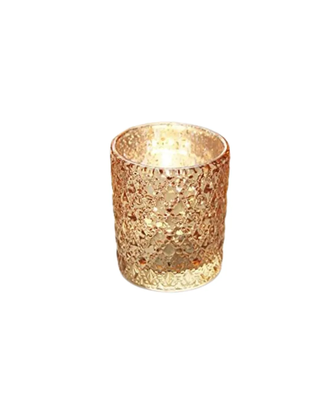 Textured Gold Mercury Votive Candle Holder