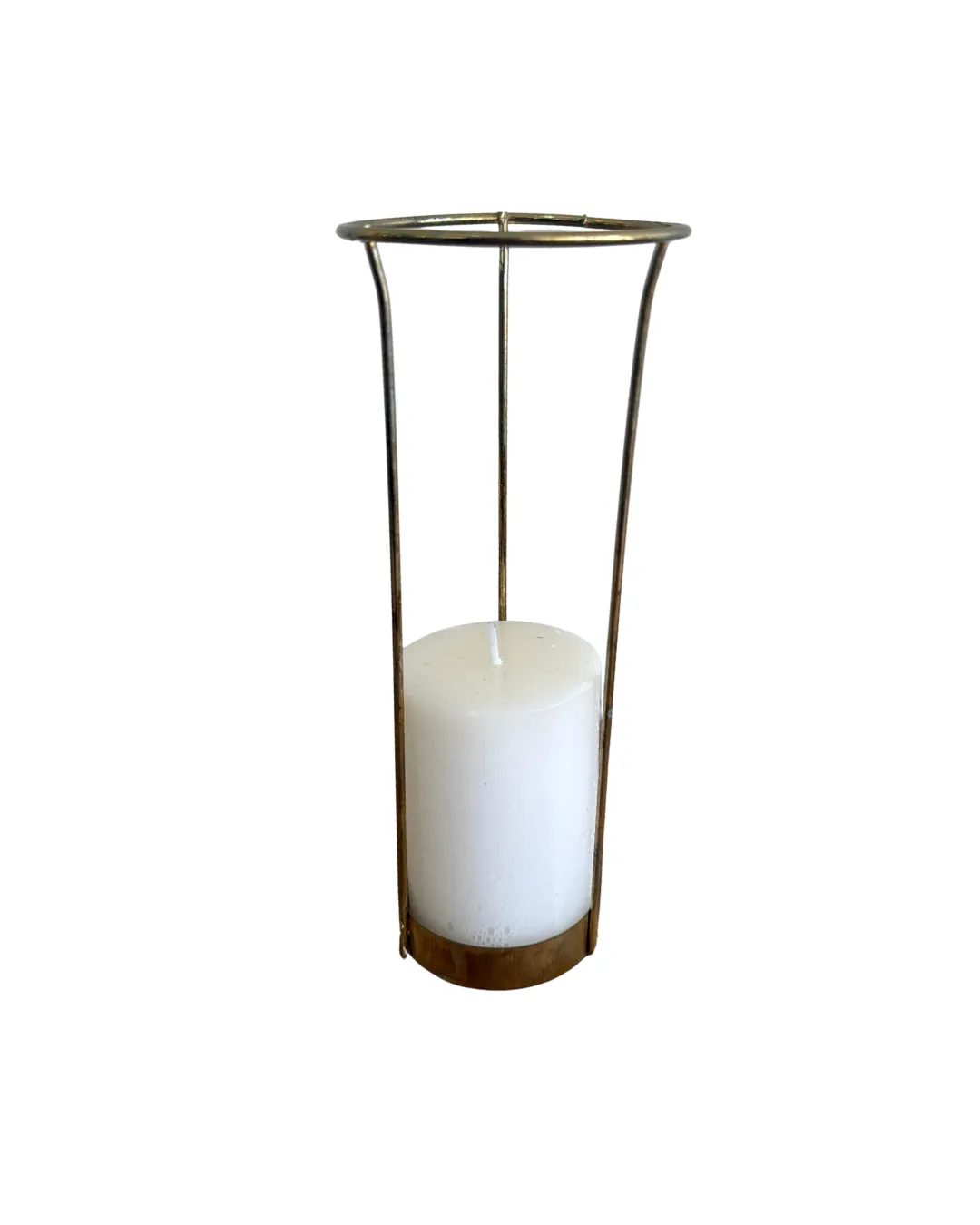 Gold Wire Pillar Candle Holder
