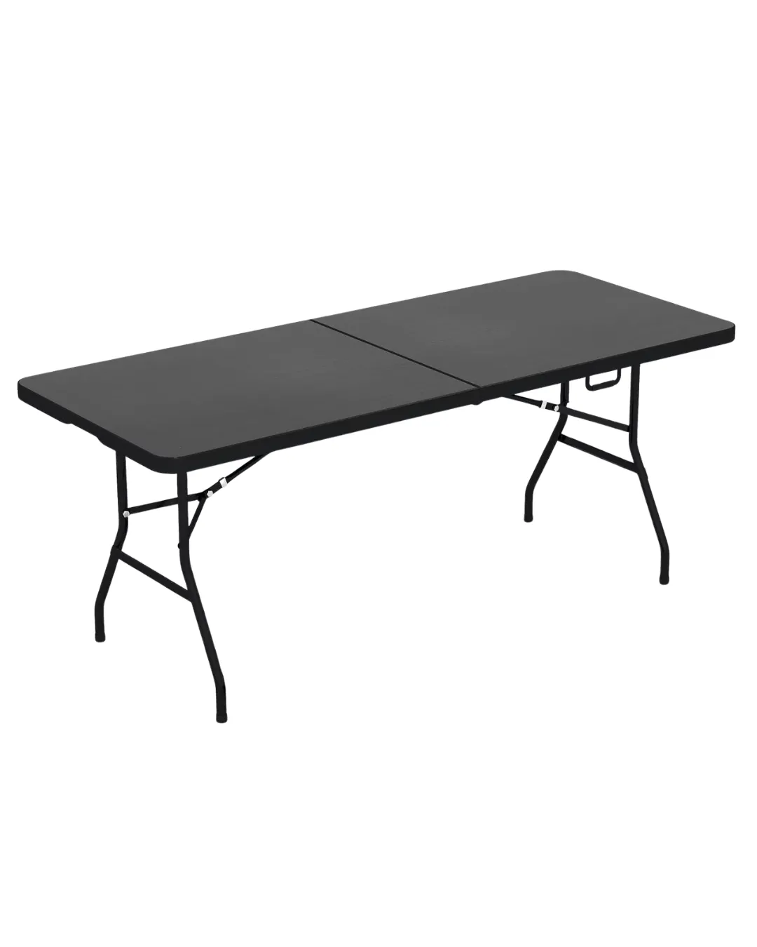 Black Plastic Rectangle Folding Table 6ft