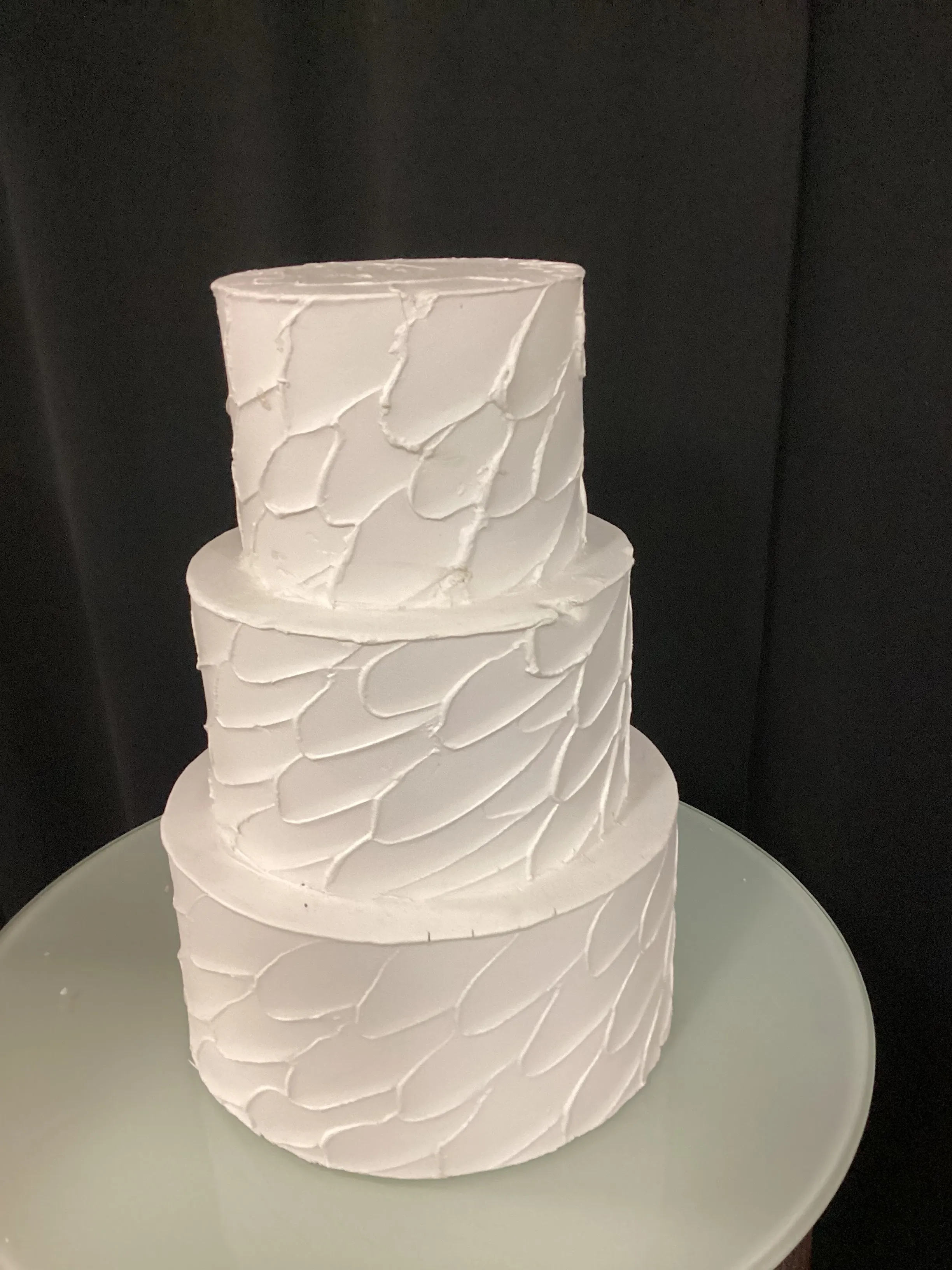 3 Tier white fake cake 