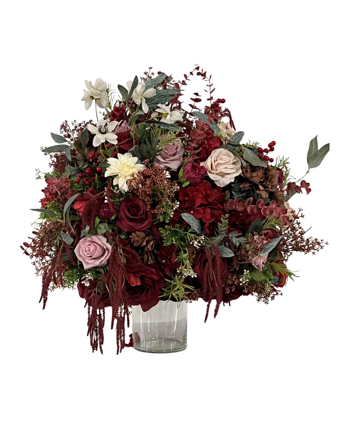 Deep Red & Blush Rose Floral Bouquet