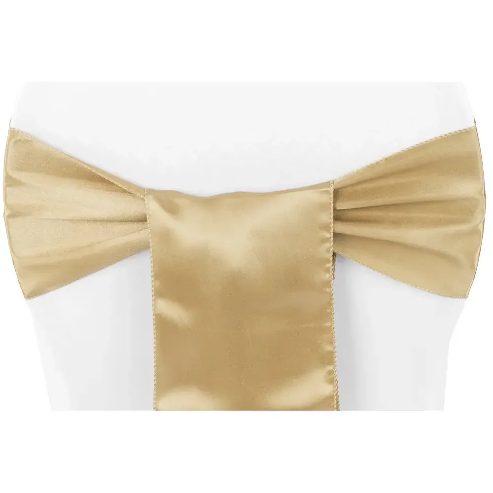 Gold Satin Chair Sash