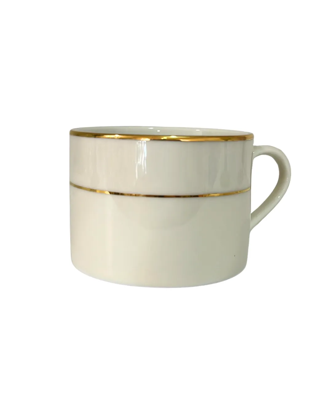 Gold Rim Ivory Coffee Cup 8oz