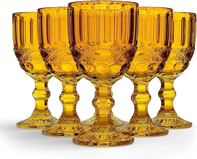 Amber Goblet Glass 8.4 oz 