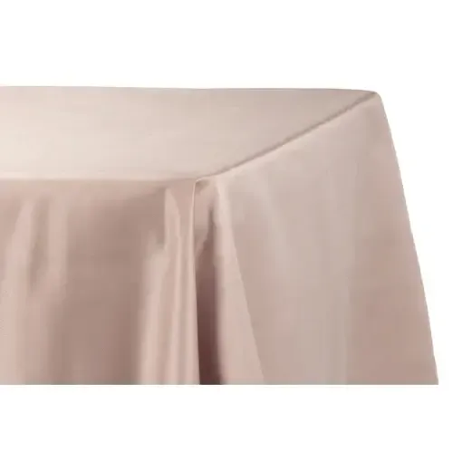 Lamour Satin 90"x132" Rectangular Tablecloth- Taupe 