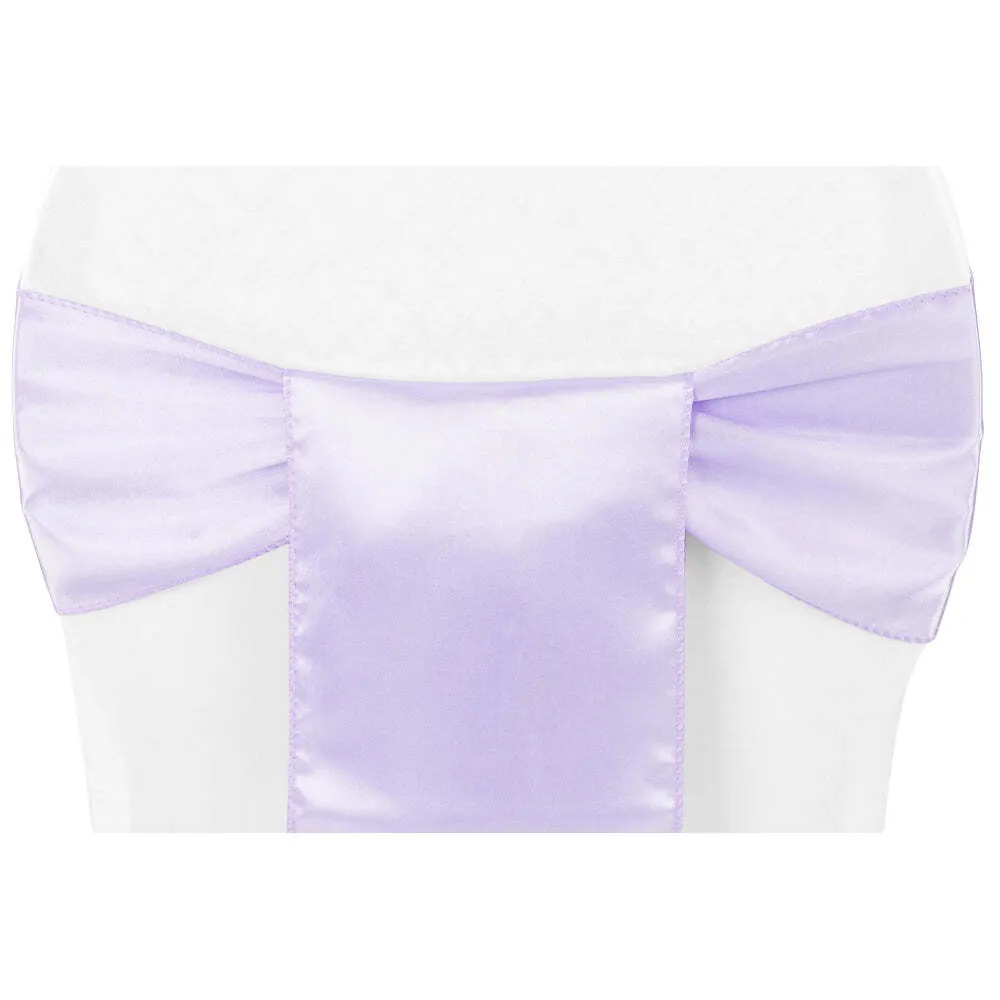 Satin Chair Sash- Lavender