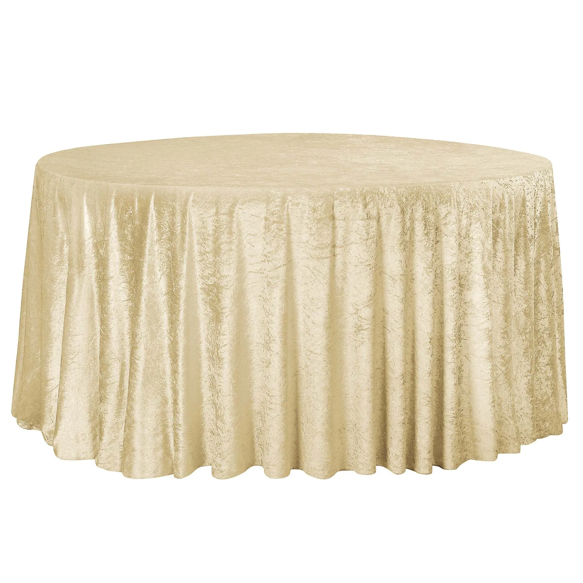 Velvet 120" Round Tablecloth- Champagne