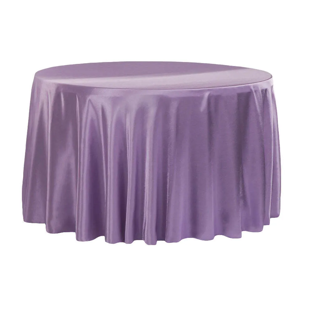 Satin 120" Round Tablecloth- Lilac