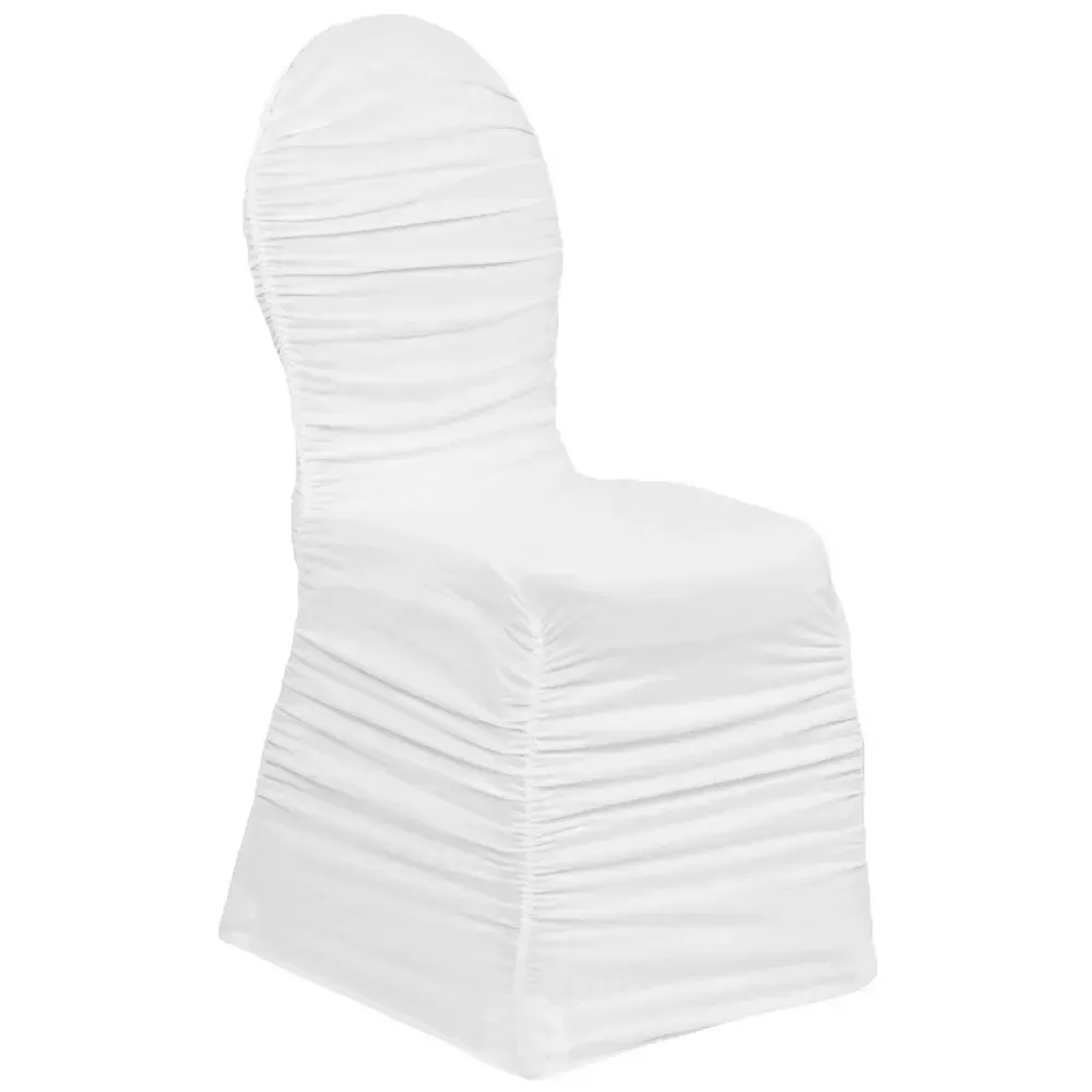 White Ruched Chair Cover 