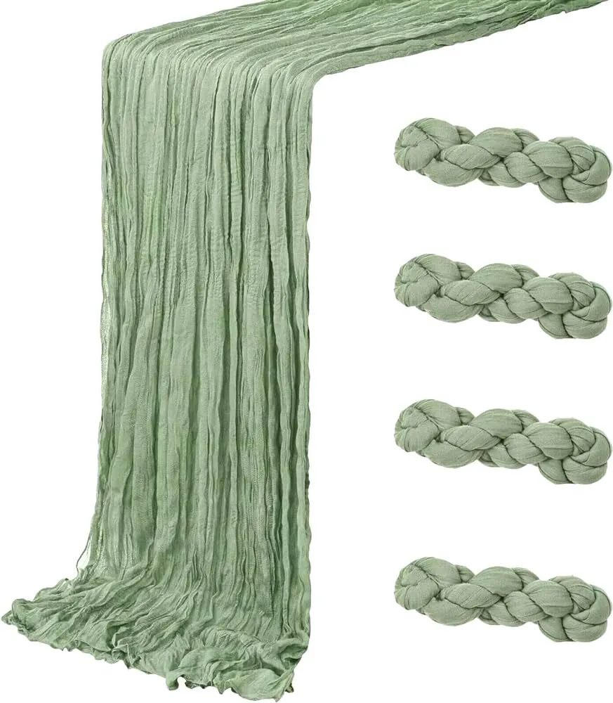 Cheesecloth light sage green runner 16ft by 25"