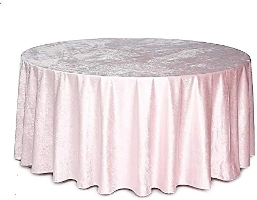 Vellvet 120" Round Tablecloth- Blush