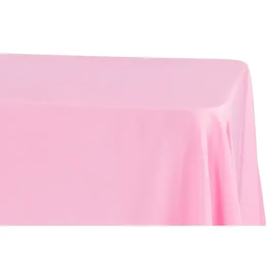 Polyester 90"x132" Rectangular Tablecloth- Pink 
