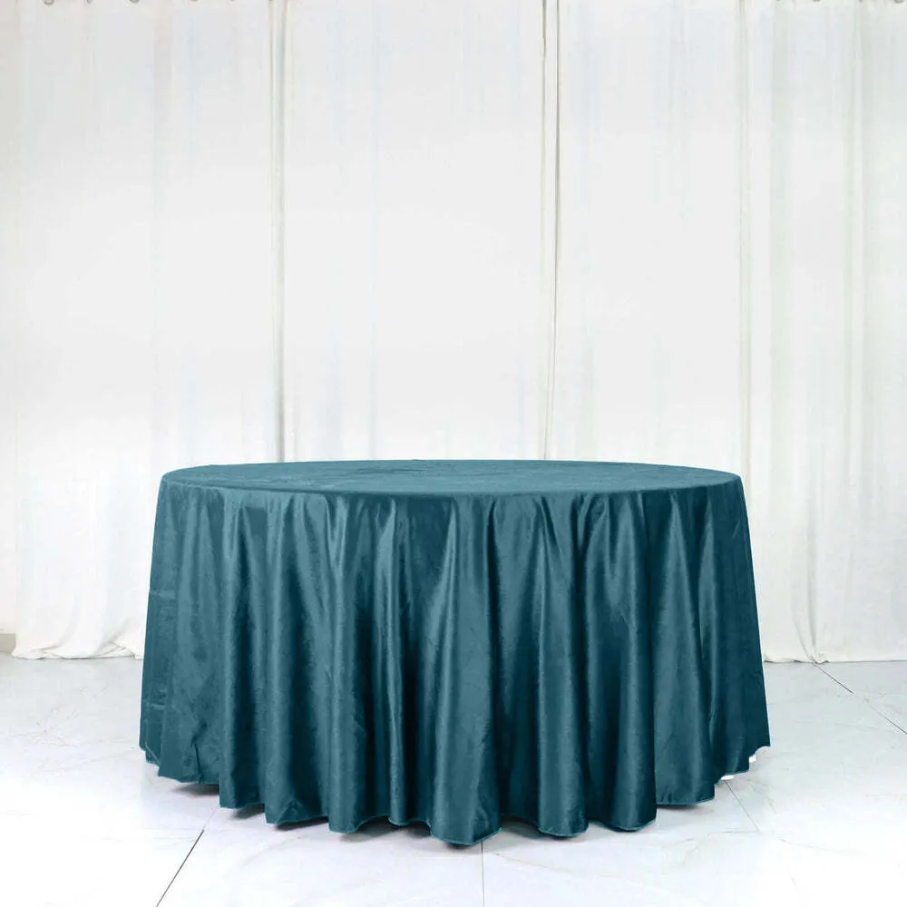 Velvet 120" Round Tablecloth- Emerald Green