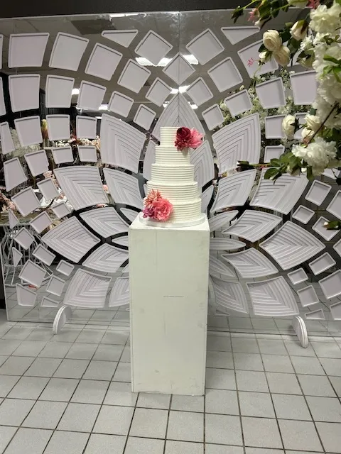 Square white pedestal