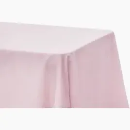 Lamour Satin 90"x132" Rectangular Tablecloth- Light Pink
