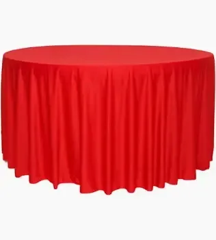 Velvet 120" Round Tablecloth-Red