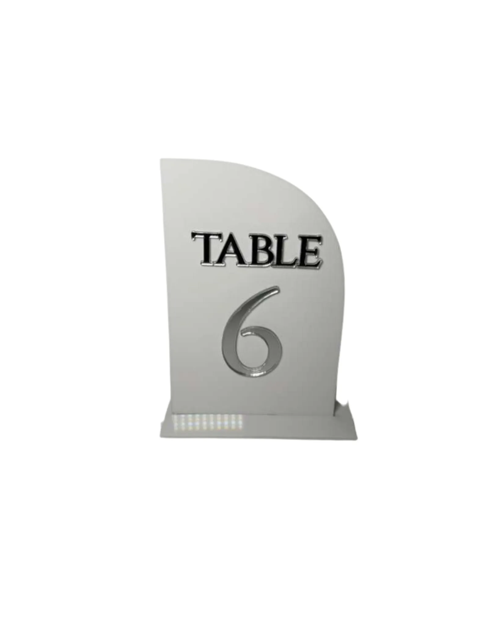 White Asymmetrical Acrylic Table Numbers Set (1-20)