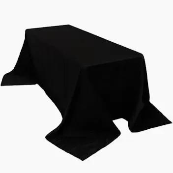 Lamour Satin 90"x132" Rectangular Tablecloth- Black