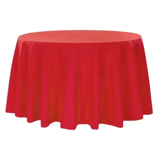 Polyester 108" Round Tablecloth- Red 