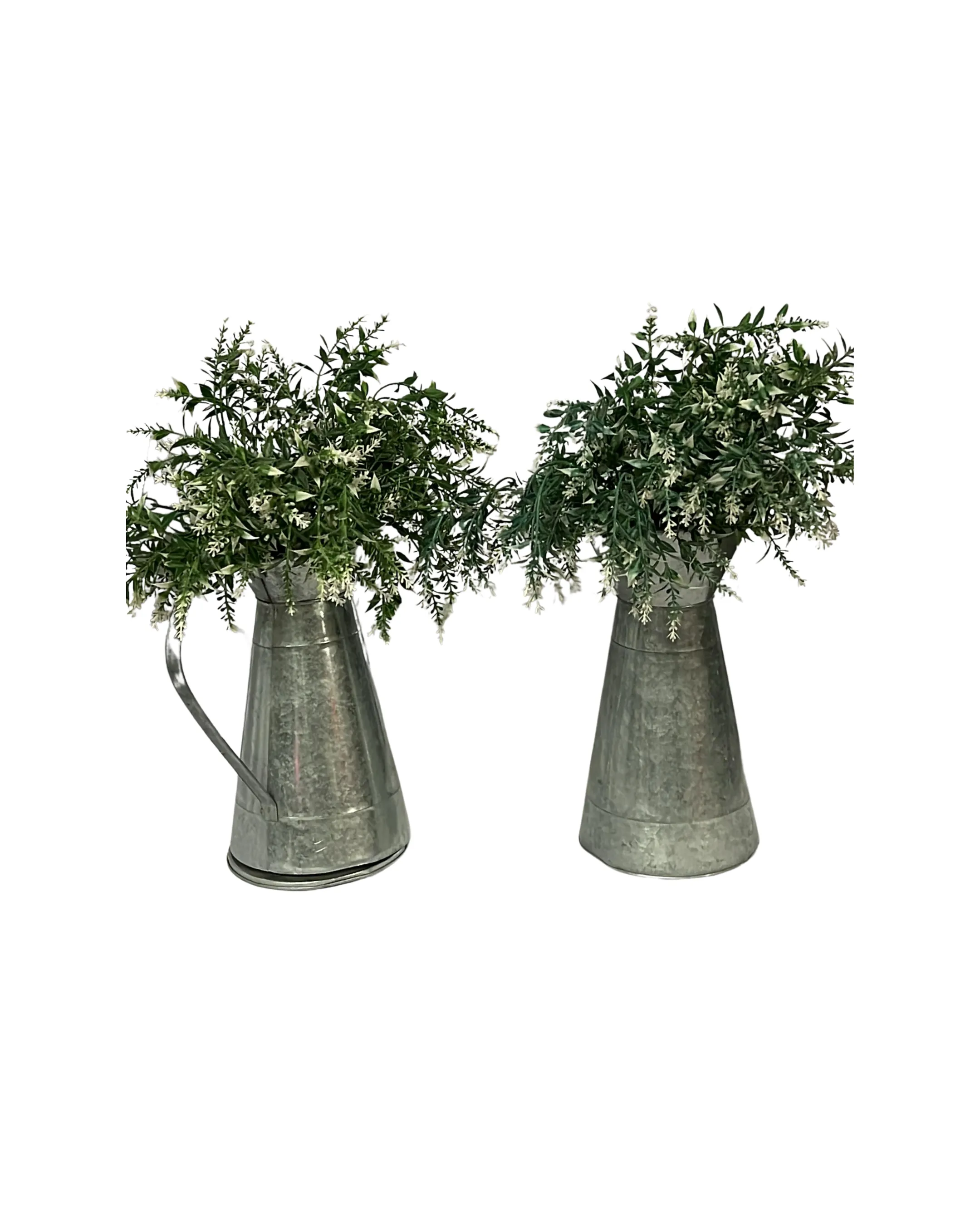 Floral Farmhouse Metal Vase 