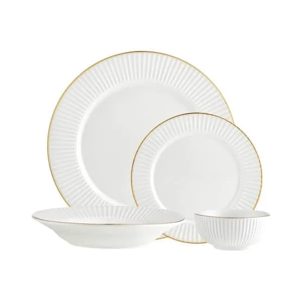 Inventure Riven Gold Rim dinner plate