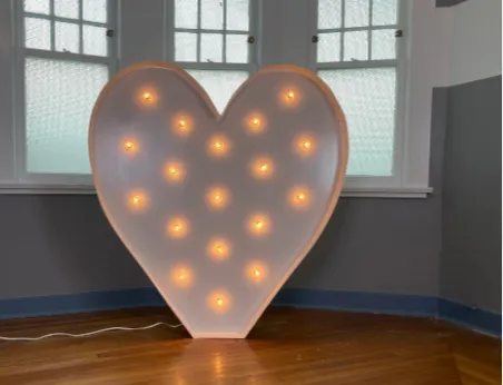   5Ft Heart shaped marquee sign 