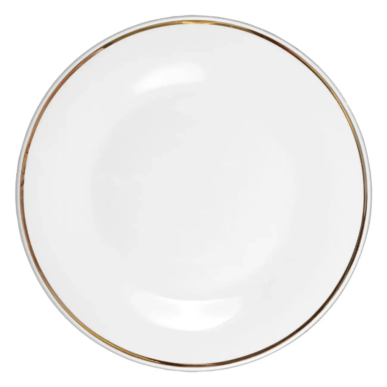 White gold rim cake plate 8in