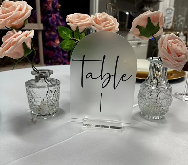 Frosted Table numbers black 1-30