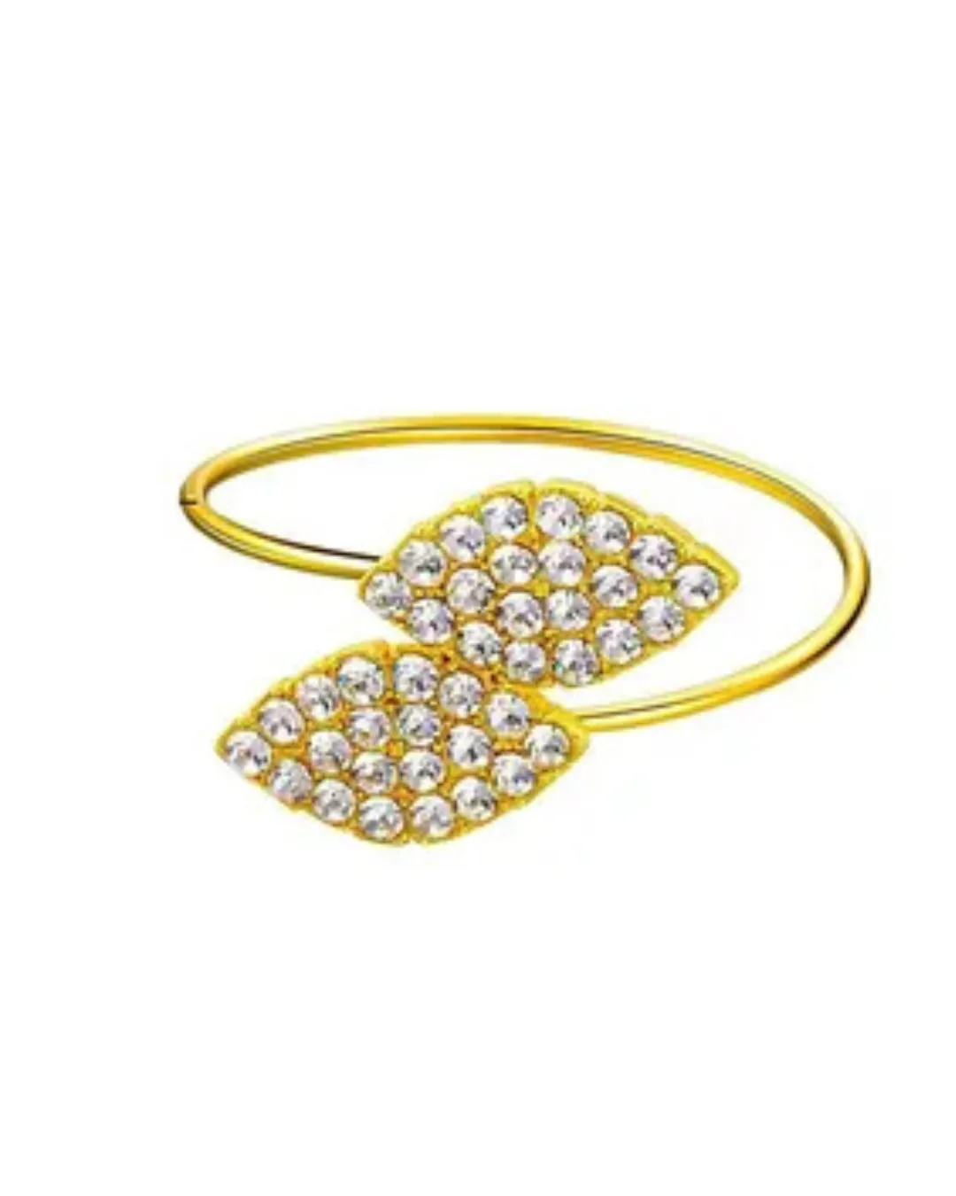 Gold Rhinestone Leaf Napkin Ring 