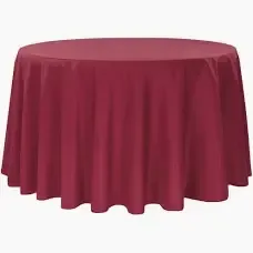 Polyester 132" Round Tablecloth- Burgundy