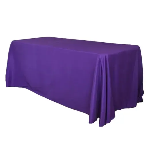 Polyester 90"x156" Rectangular Tablecloth- Purple